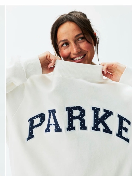 Parke Sweaters - PARKE POLKADOT WHITE WITH BLUE LETTERS